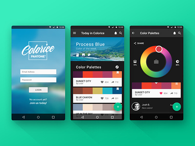 Colorice android material design ui user interface user interface design