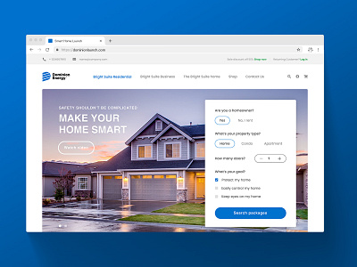 Smart Home Landing Page above the fold landing page smart home ui ux