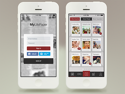 MyLifePaper Redesign app interface newspaper redesign ui uiux user interface ux