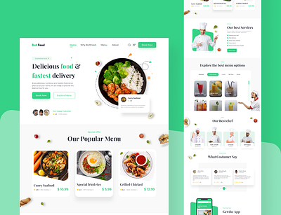 BoltFood - Delicious Food Landing Page figma productdesign ui uiux ux webdesign website