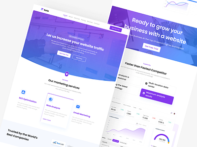 Sola - SEO Marketing Landing Page design figma graphic design landing page ui ui design uiux ux web design