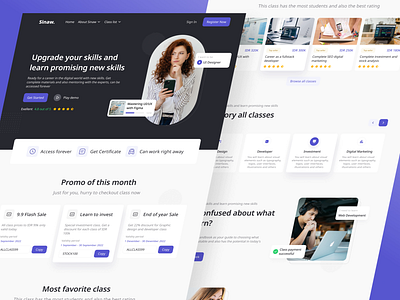 Sinaw - E Course Landing Page Concept design figma graphic design ui ui design uiux ux web design