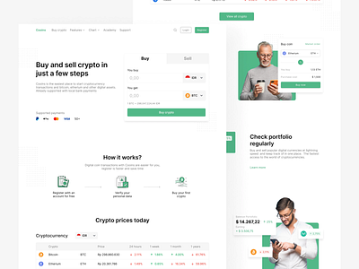 Cooins - Buy and Sell Cryptocurrency design figma graphic design ui ui design uiux ux web design