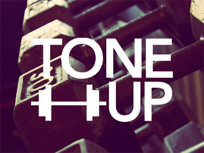 Toneup barbells design graphic photofyapp tone type typography up weights