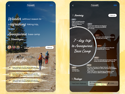 Trekking Itinerary - Daily UI 079