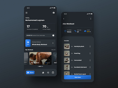 Workoup App #darkmode app darkmode design figma minimal mobile mobile app sport ui ux workout