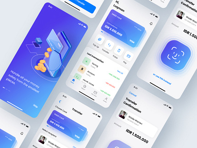 Mobile Banking App Concept app banking blue clean design figma ios minimal mobile ui ux