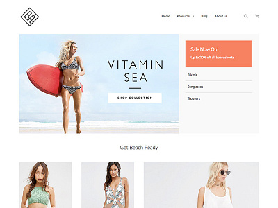 Fashion eCommerce Concept bikini ecommerce fashion homepage shopify surf