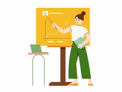 Analyze analyze business career character chart company data girl illustration job meeting office report startup woman