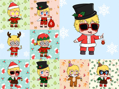 Silly Santas avatar christmas collection eth generated illustration nft opensea santa winter