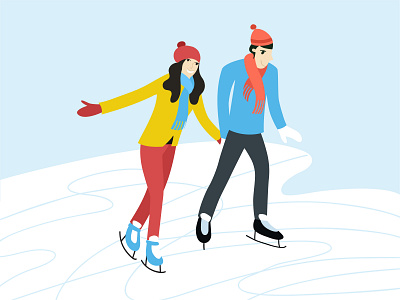 Winter in the sity app banner branding card character design flat illustration vector