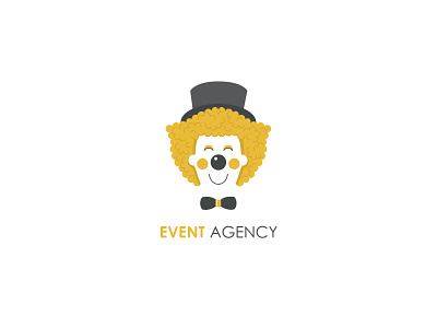 Event logo banner branding card character clown design event flat illustration logo template vector