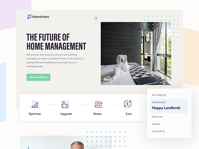 HomeHero Partners Landing Page agents branding hero image hero section homehero homepage landing page landing page concept landing page design landing page ui landlord property proptech real estate real estate agent ui