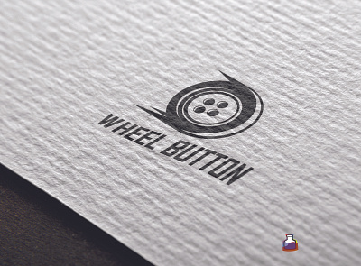 wheel button branding design earth flat identity landscape logo minimalism vector waterfall