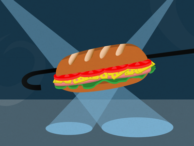 Sammich fun illustration sandwich spotlight stage sub vector