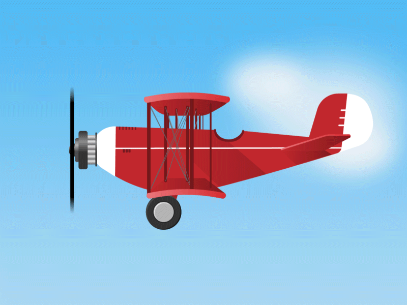 Biplane Illustration / Animation air animation aviation biplane illustration loop mograph motion graphics plane seamless seamless loop sky
