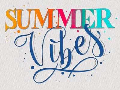 Summer Vibes bounce letters brush lettering brushcalligraphy digital watercolor hand drawn hand drawn type handlettering lettering lettering artist serif lettering serifs summer summer vibes summertime type
