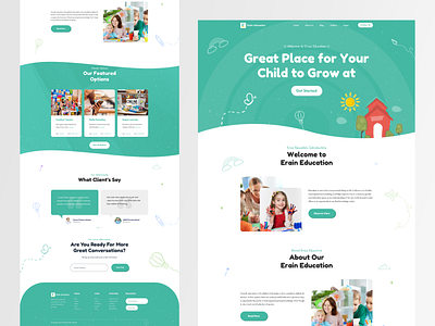 Erain Education Landing Page best design branding clean clean ui dribbble best shot home page landing page minimal popular design popular shot top design trendy typography ui ux web webdesign webdesigner website website design