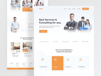 Business Consulting Landing Page business clean clean ui color consulting creative creative design creativity home page landing page minimal minimalist professional reliance service ui ux web web design website