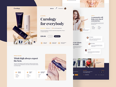 Curology Landing Page concept beauty clean clean ui cosmetics curology ecommerce fashion home page landing page makeup minimal product shopping skincare trendy ui ux web web page website