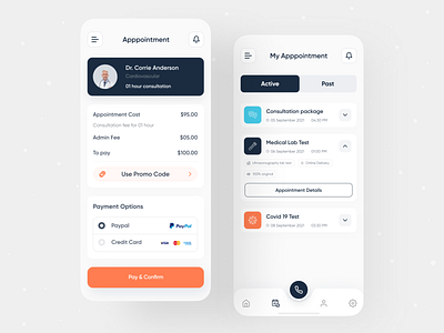 Medical Online Consultation App app clean ui clinic consultation consulting creative doctor health health industry hospital medi care medical medical industry minimal mobile mobile app payment syed roni ui ux