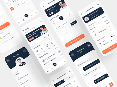 Medical Online Consultation App appointment booking clean clinic consultation consulting creative doctor health health industry hospital medical medical industry mobile mobile app schedule syed roni treatment ui ux