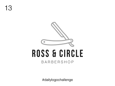 13/50 Ross & Circle logo design barber barber logo barbers barbershop barbershop logo branding dailylogochallenge design logo shave vector