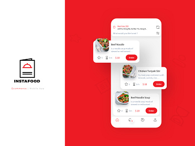 INSTAFOOD MOBILE APP design fast food food food and drink food app mobile sketch ui ux web