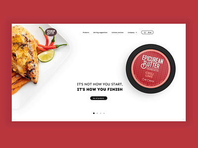 Epicurean Butter Hero Animation animation butter clean culinary design desktop food hero landing page meal ui ux