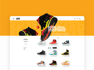 BSK8 Product Listing Page basketball design desktop e commerce hover state list listing page product shoes shop skateboard streetwear ui ux