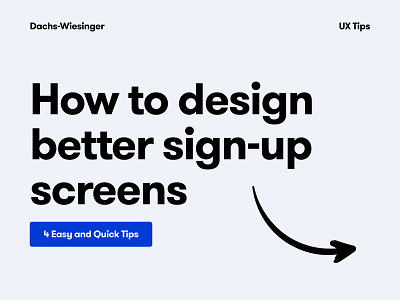 UX Tips - Design better sign-ups