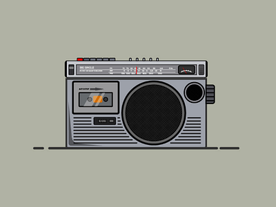 90's Tape Recorder #1 90s illustrator radio taperecorder vector