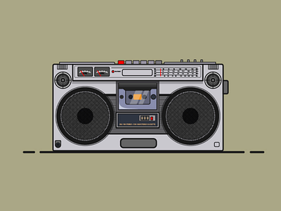 90's tape stereo recorder #2 90s 90smusic flat flatdesign flatvector flatvertoral vector vectorart vectordesign