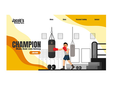 Boxing gym landing page design