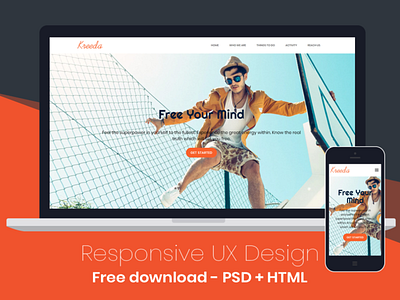 Kreeda - Responsive HTML5 website template free website template responsive layout responsive website ux ux design web design website template