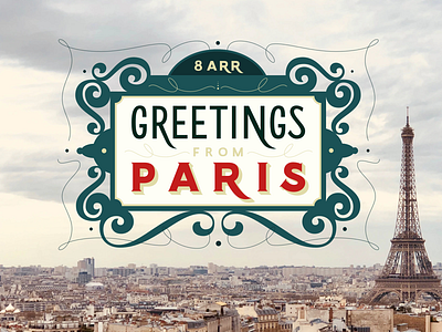 Greetings from Paris greeting card handlettering lettering paris type typography vector