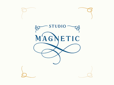 Studio Magnetic Custom Logo baroque beauty beauty studio custom logo handlettering lettering logo logo design type typography vector