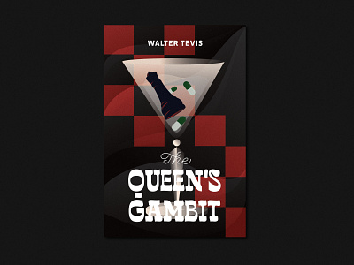 The Queen's Gambit Alternate Book Cover chess chess playing digital artist flat design graphic design handlettering illustration illustration art lettering minimal netflix poster the queens gambit type typography vector vector art vector illustrator