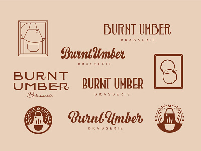 Burnt Umber Brasserie Logo Sketches