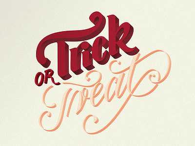 Trick Or Treat Hand Lettering fall flourishes halloween handlettering lettering script trick or treat typography