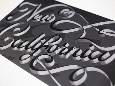 • Day 79 • New California black and white daily lettering dimensional type handlettering lettering new california noir practice type typography