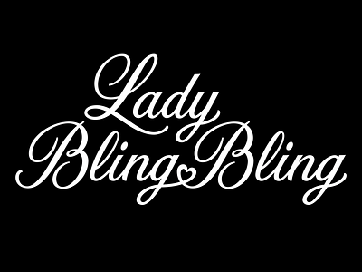 Lady Bling Bling Logo handdrawn handlettering lettering logo logo design script script logo type typography