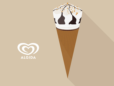 Ice cream - Cornetto Algida algida brand branding summer debut flat food icecream illustration