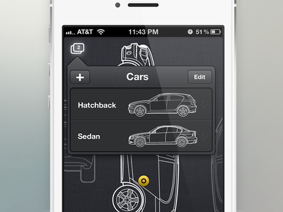 Car Problems Tracker app black car dark interface ios iphone to do ui unreal mojo ux