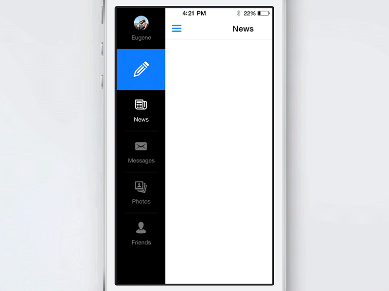 Menu – select an account animation gif ios iphone menu ui ux