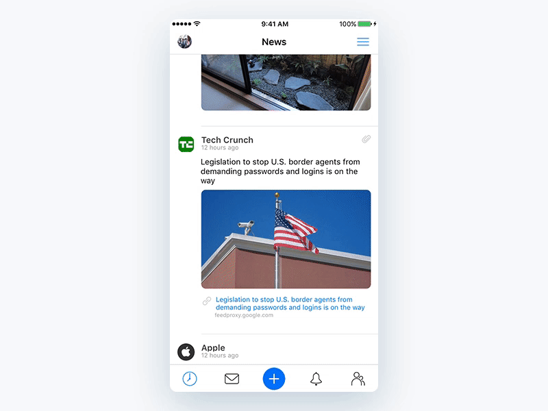 Post Share animation app gif iphone news post share touch ui ux vk