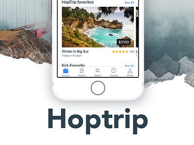 Hoptrip iOS App app application hoptrip iphone mobile travel trip ui ux