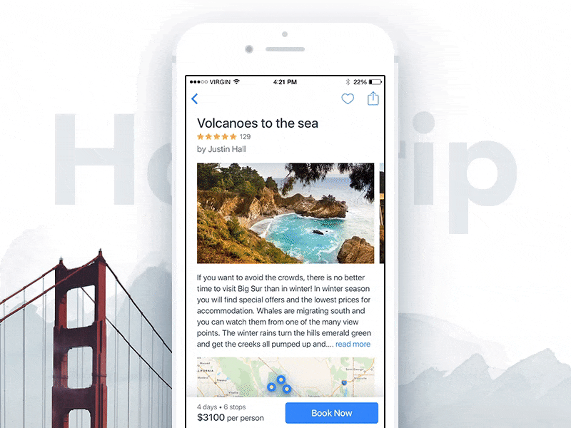 Hoptrip – Details Animation animation app application details gif hoptrip iphone mobile travel trip ui ux