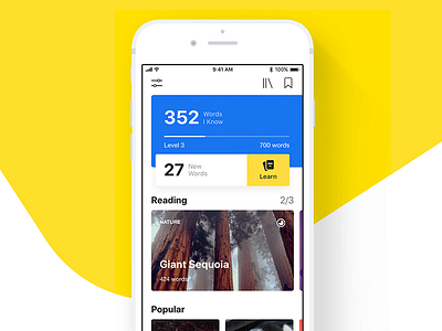 Barney – Learn English app design english ios iphone ui ux words