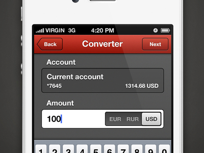 Currency Converter alfa bank app interface ios iphone ui ux